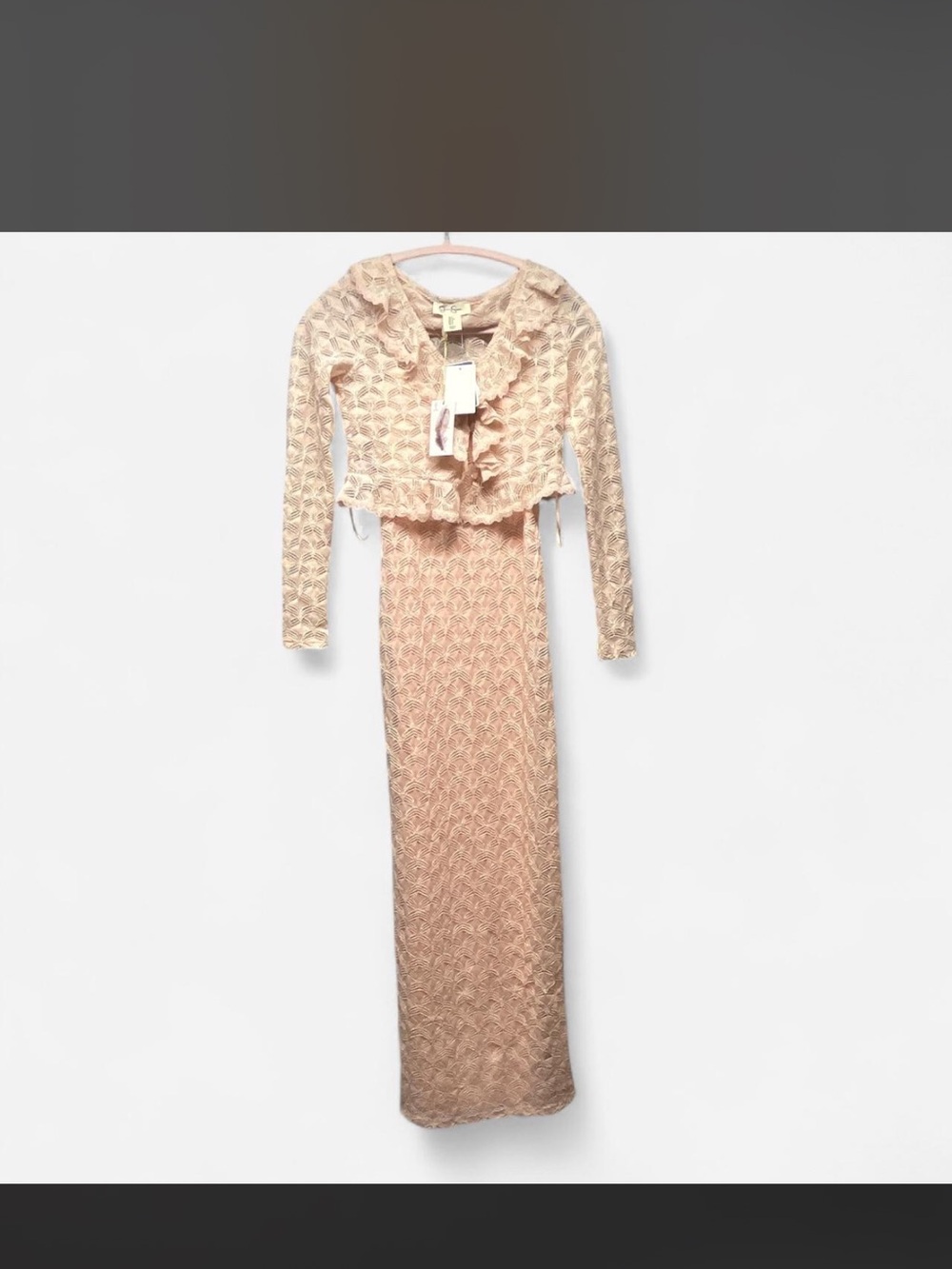 Jessica Simpson Blush Lace Overlay Maxi Dress